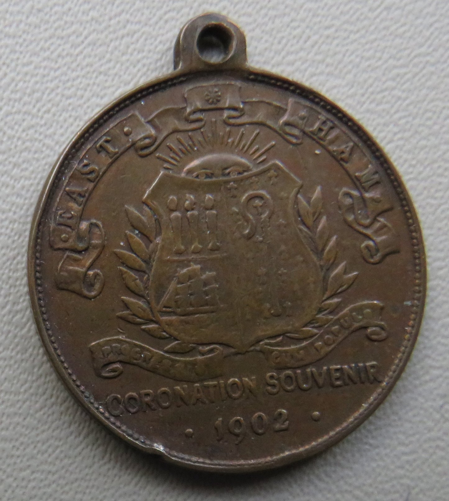 1902 King Edward VII Coronation East Ham Souvenir Medal