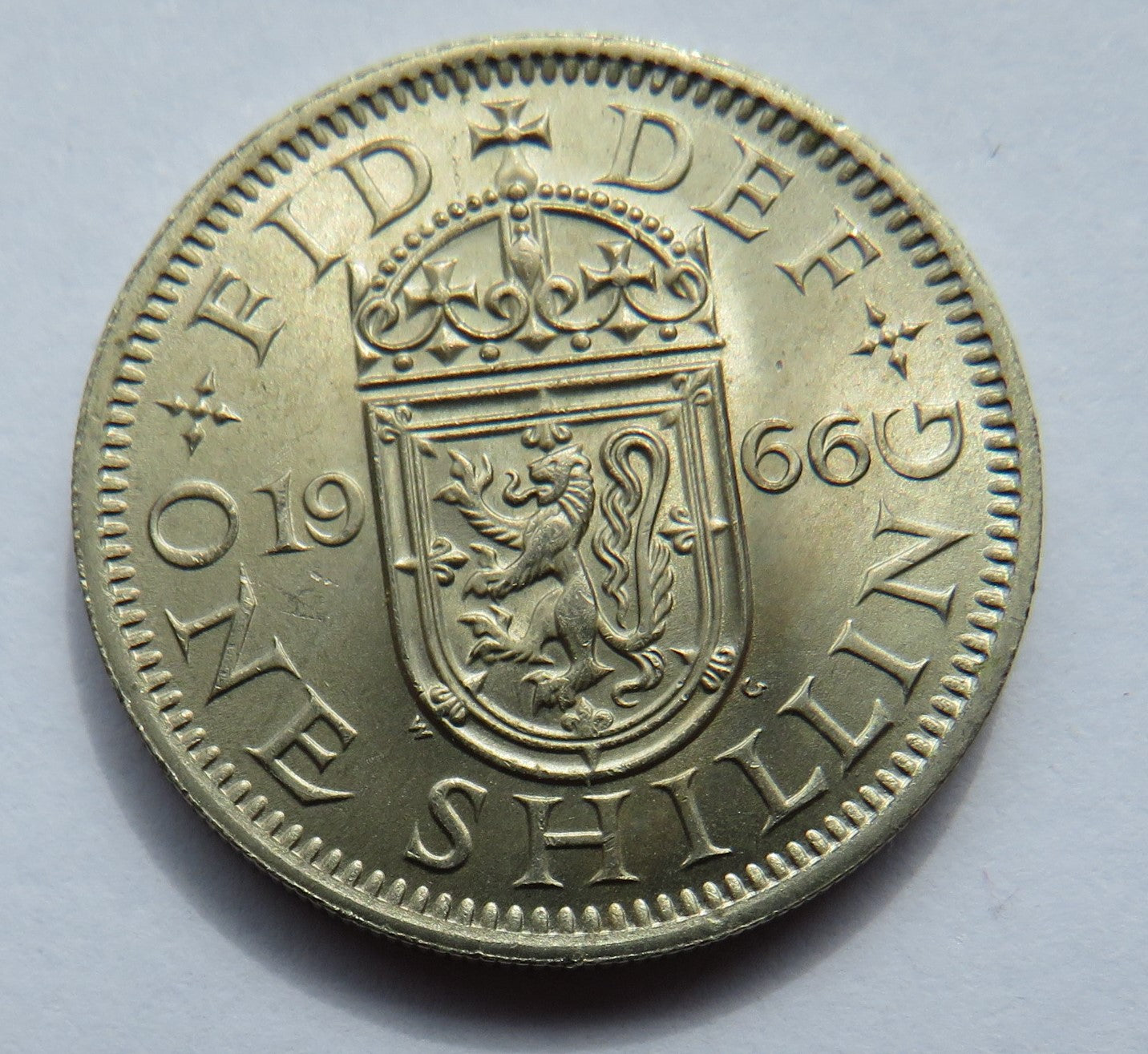 1966 Queen Elizabeth II Shilling Coin (Scottish Reverse) High Grade