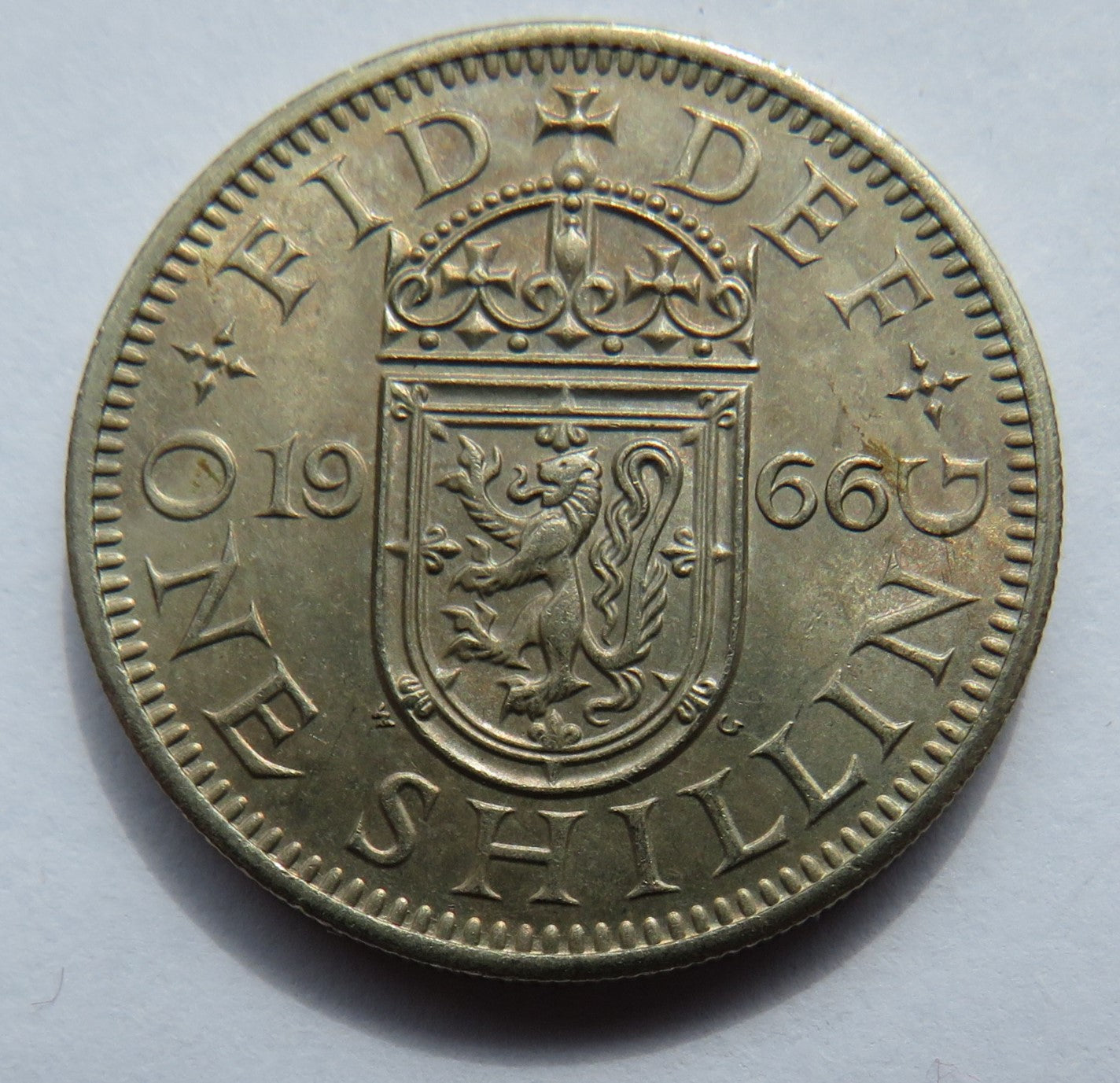1966 Queen Elizabeth II Shilling Coin (Scottish Reverse) Higher Grade