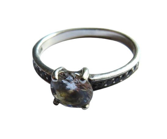 Ladies Sterling Silver & CZ Ring UK Size P