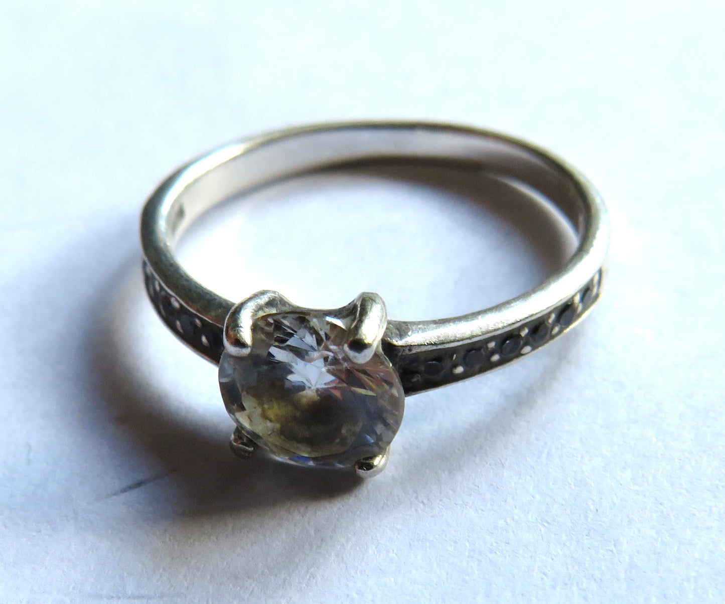 Ladies Sterling Silver & CZ Ring UK Size P