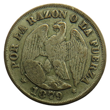 Load image into Gallery viewer, 1879 Chile Silver 20 Centavos Coin

