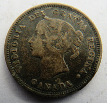 Load image into Gallery viewer, 1888 Queen Victoria Canada Silver 5 Cents Coin
