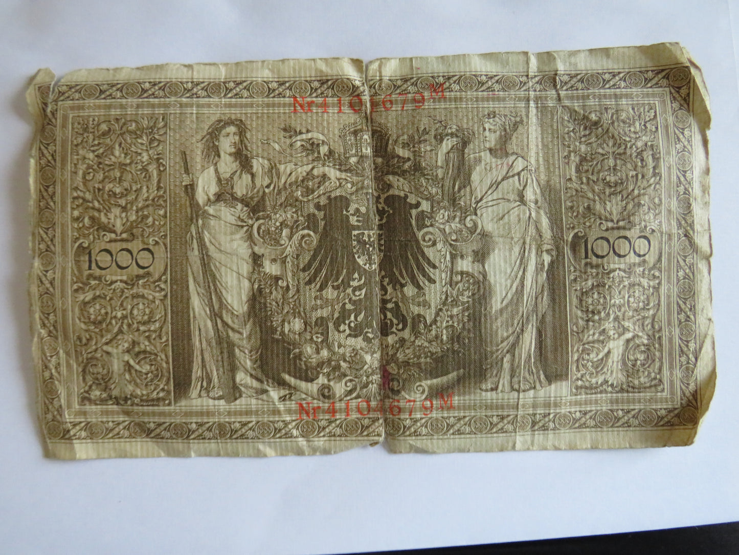 1910 Germany 1000 Mark Banknote