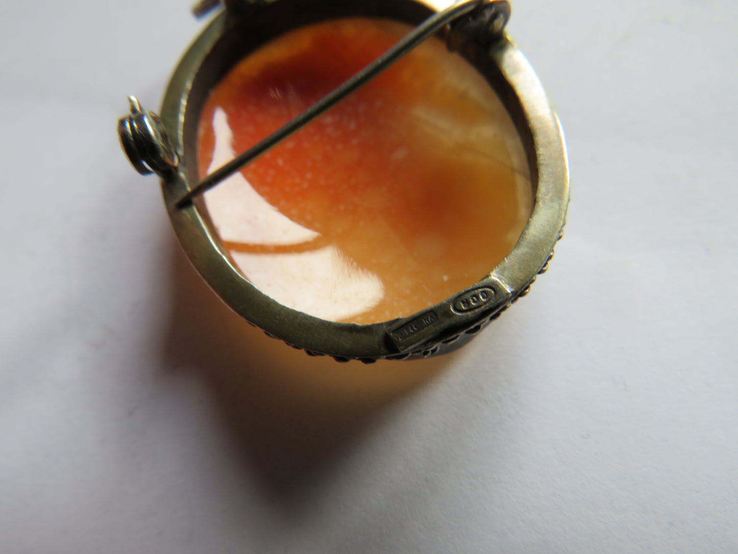 Antique .800 Silver Continental Cameo Brooch
