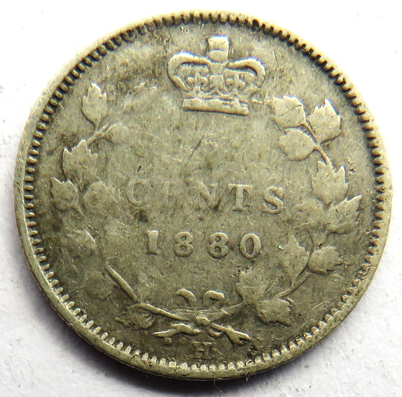 1880-H Queen Victoria Canada Silver 5 Cents Coin