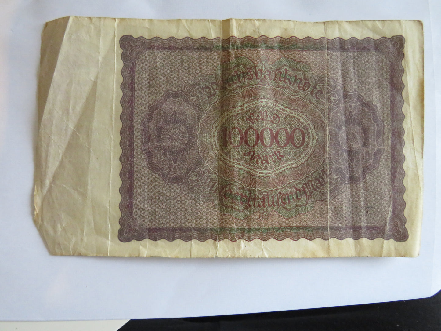 1923 Germany 100000 Mark Banknote