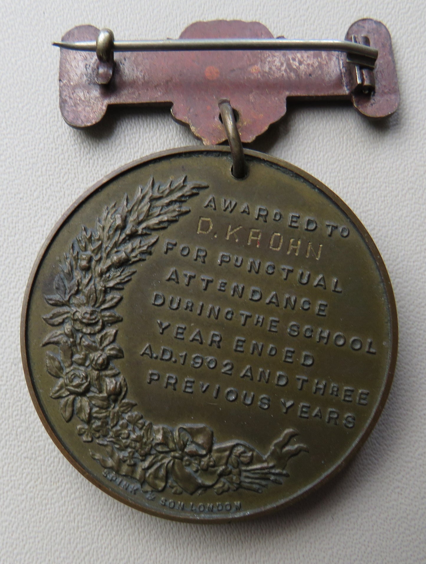 1902 King Edward VII Medal School Board For London For Punctual Attendance