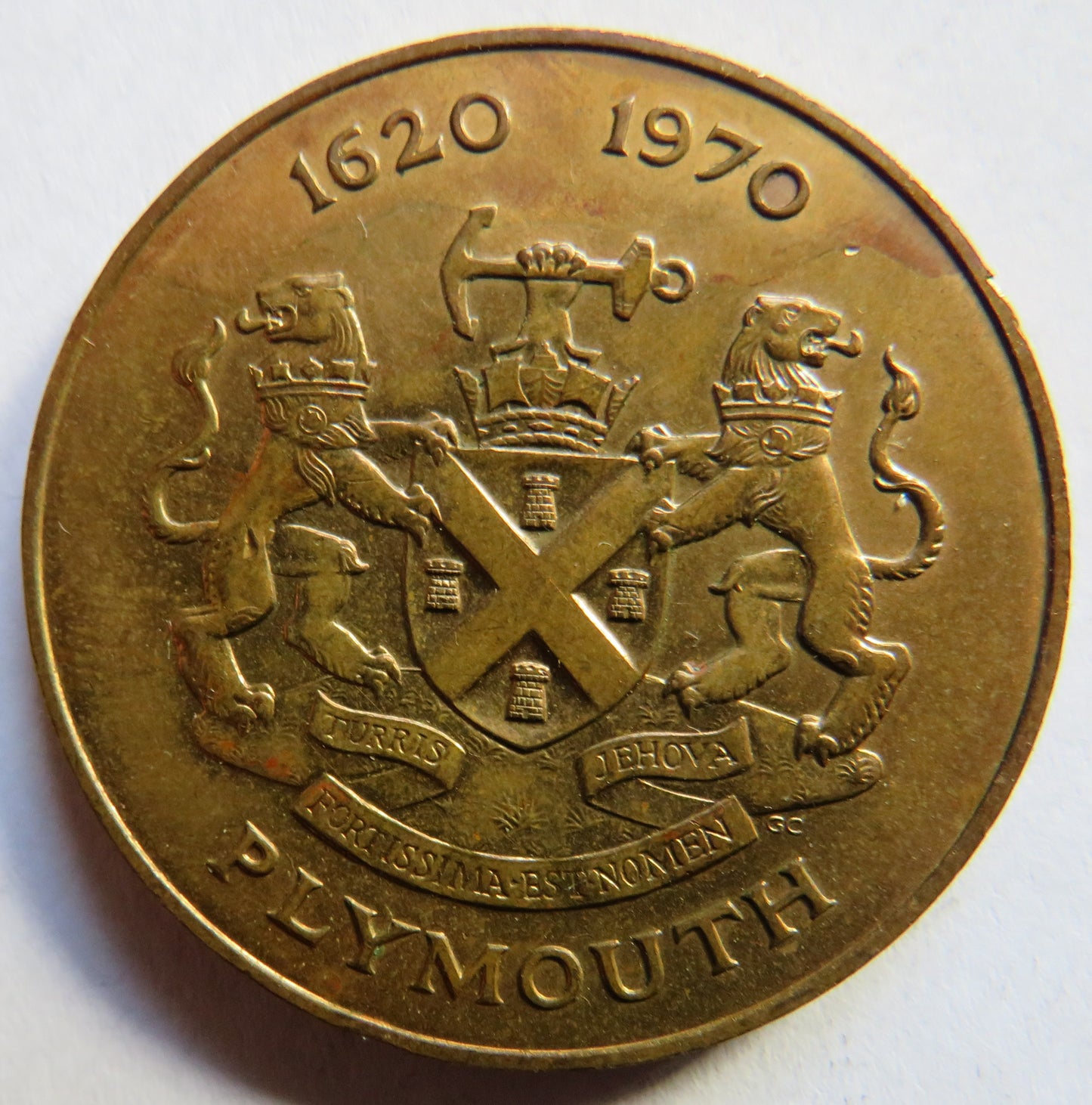 1620-1970 The Sailing From The Mayflower From Plymouth 350th Anniversary Medal