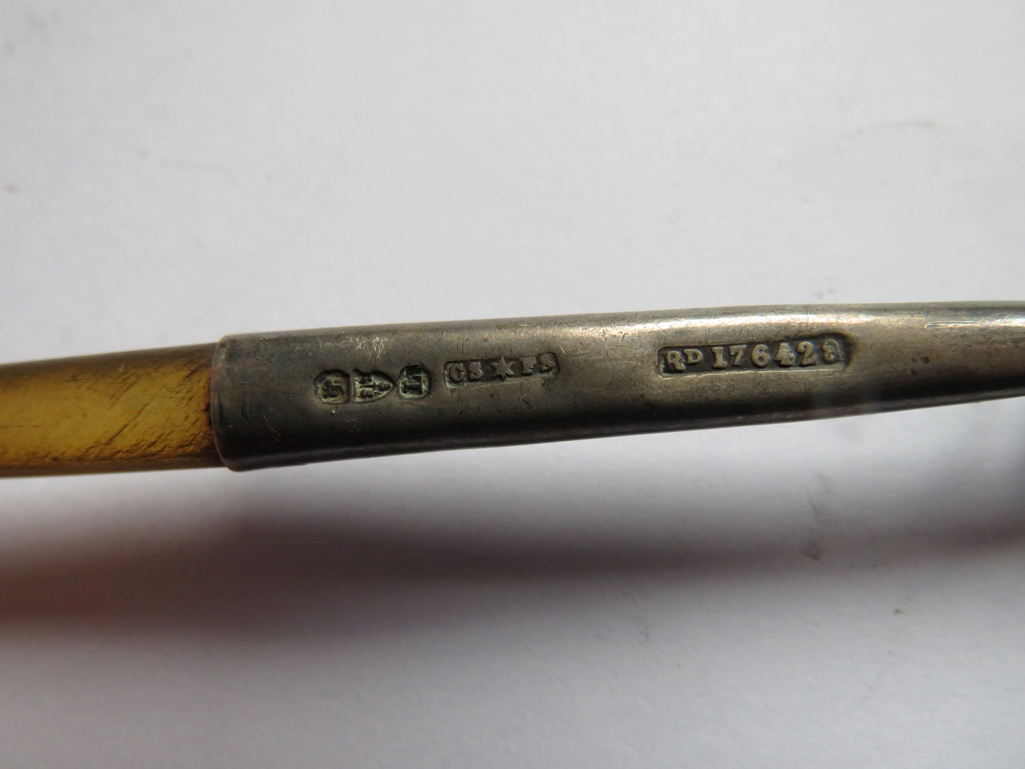 Antique Silver Handled Horn Spoon Chester 1894 Highlander Handle