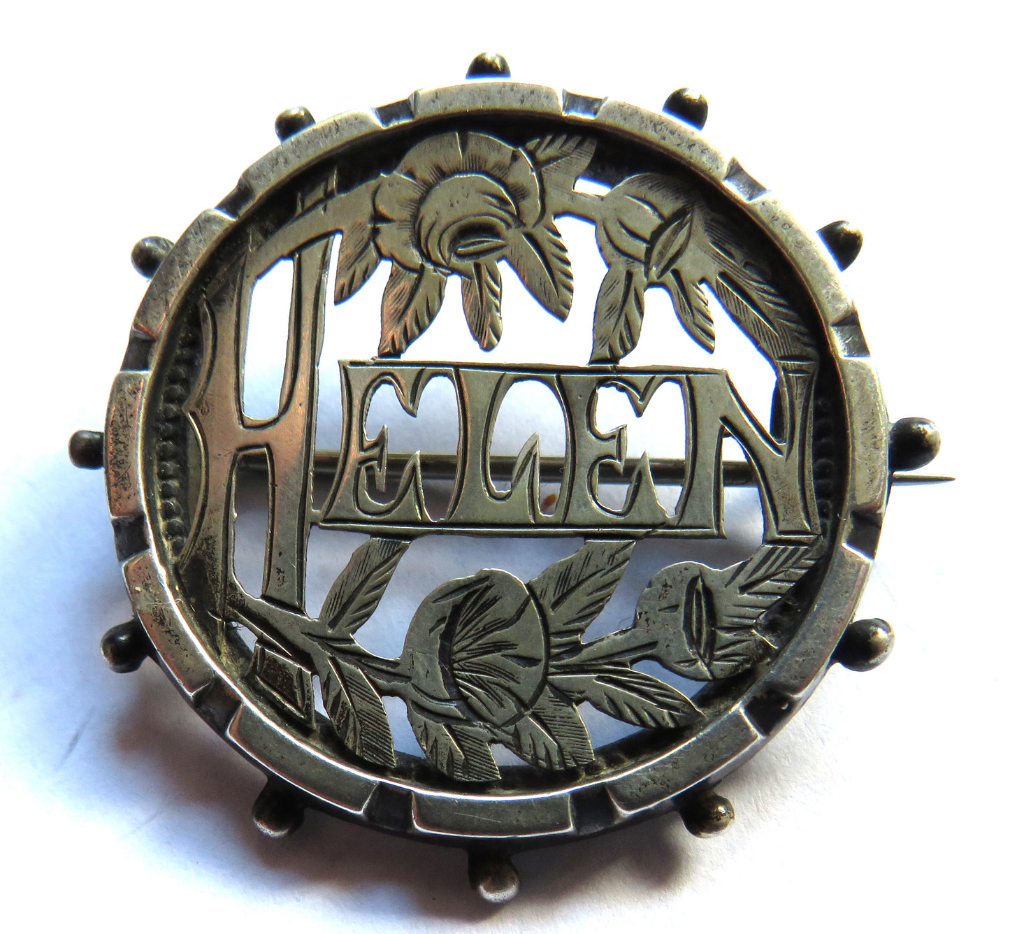 Antique Ladies Silver Brooch With The Name "Helen"