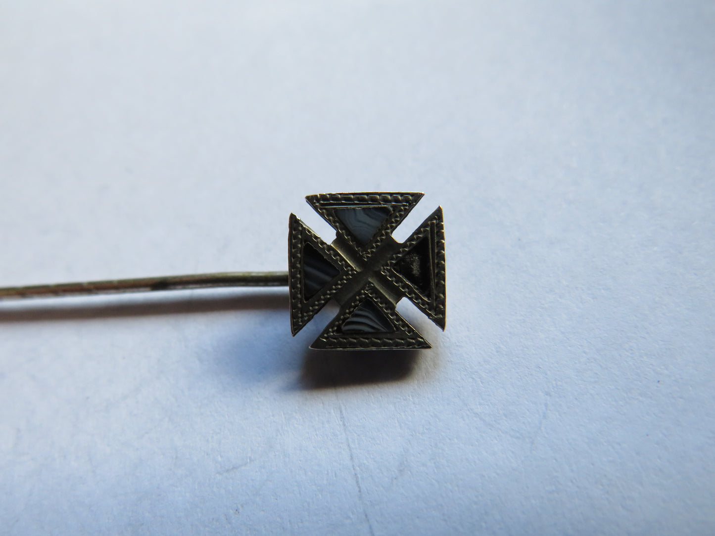 Vintage Silver & Agate Scottish Stick Pin Brooch