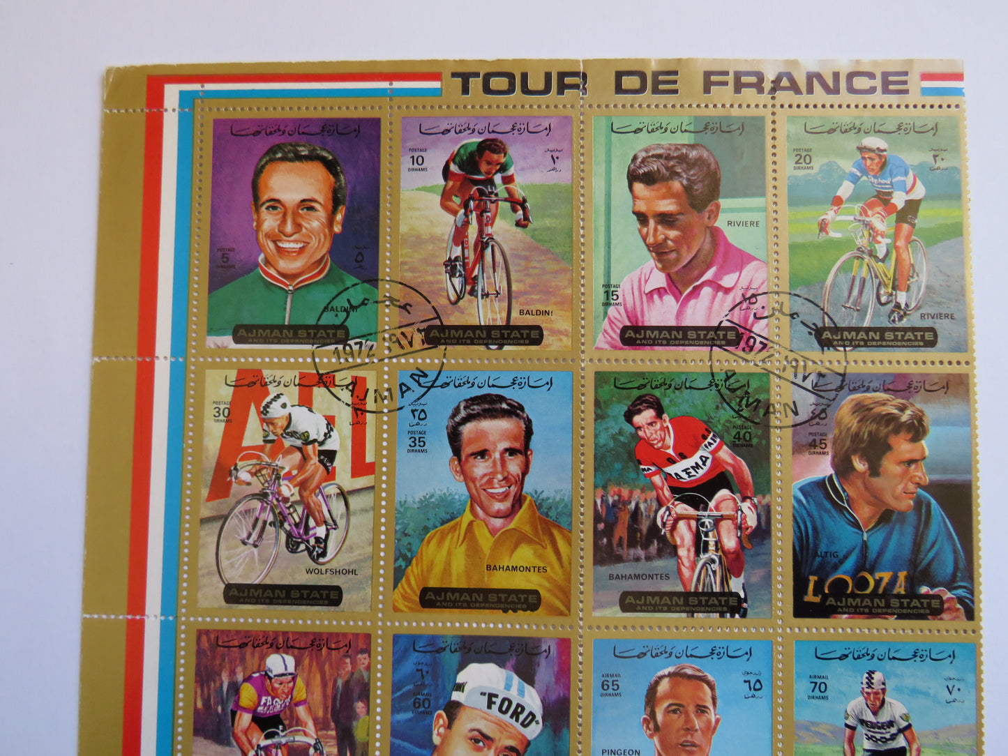 1972 Manama Dependency of Ajman Stamp Sheet Tour De France