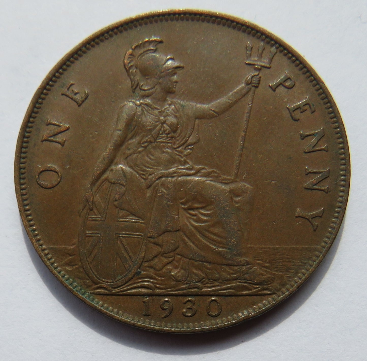 1930 King George V One Penny Coin - Great Britain
