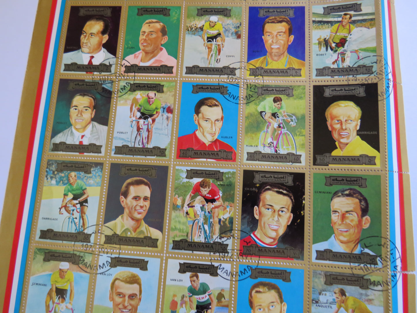 1972 Manama Dependency of Ajman Stamp Sheet Tour De France