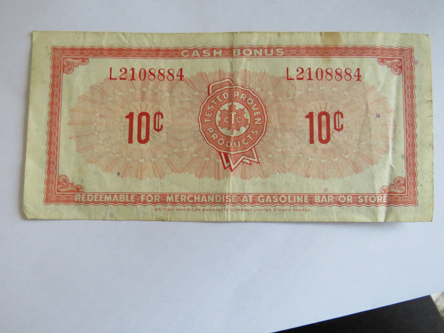 Canadian Tire Corp'n Ltd 10 Cent Cash Bonus