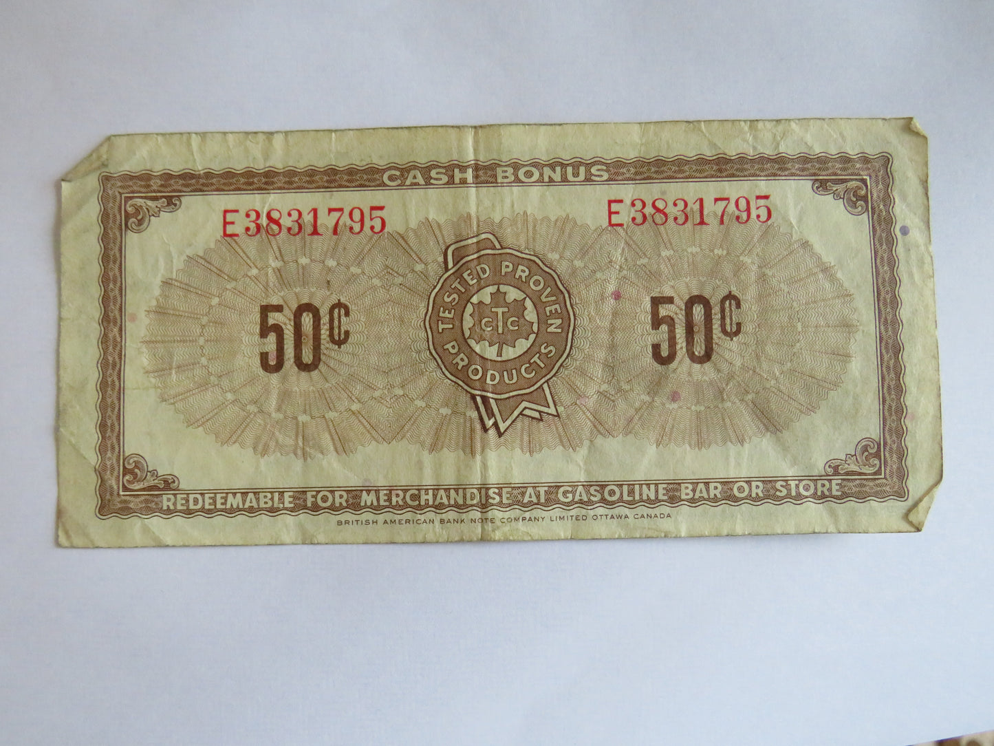 Canadian Tire Corp'n Ltd 50 Cent Cash Bonus