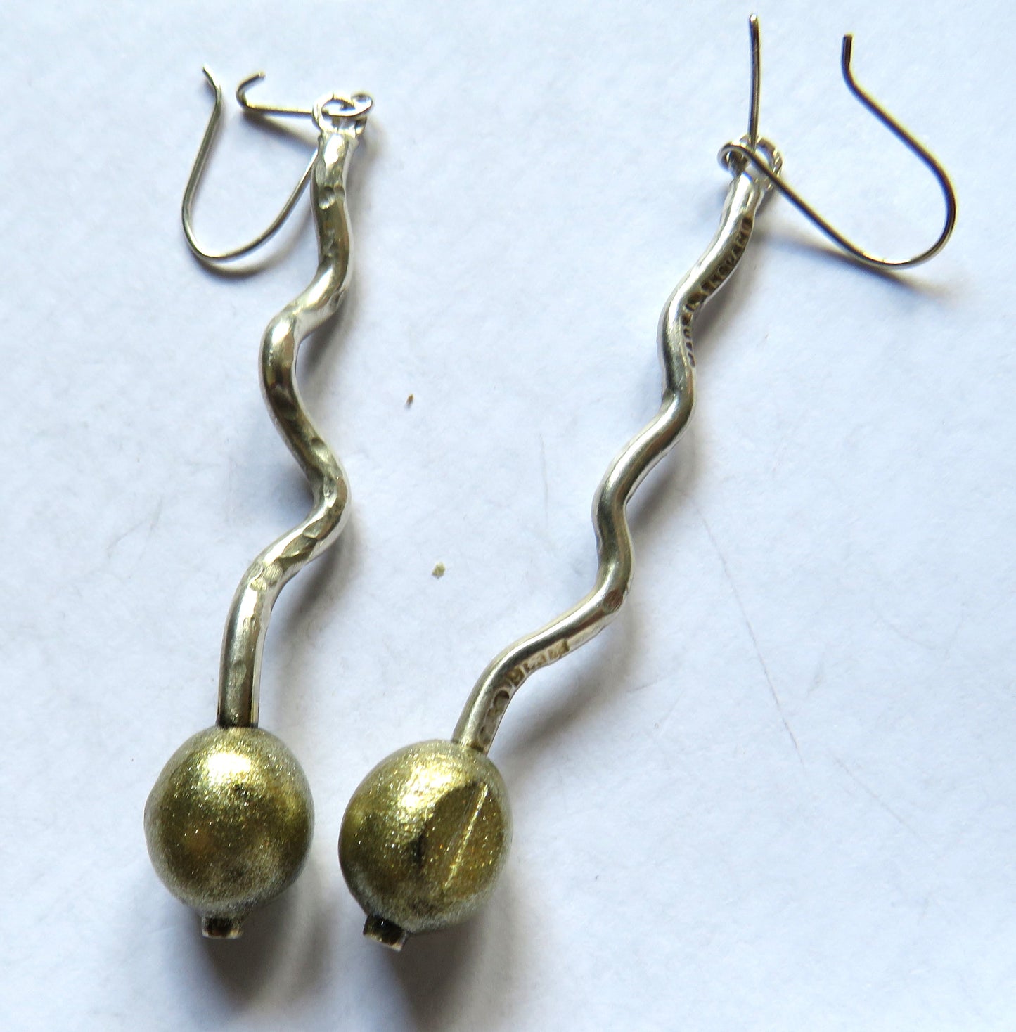 Unusual Modernist Sterling Silver Hallmarked Earrings