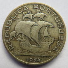 Load image into Gallery viewer, 1954 Portugal Silver 10 Escudos Coin
