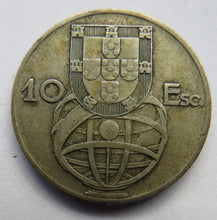 Load image into Gallery viewer, 1954 Portugal Silver 10 Escudos Coin
