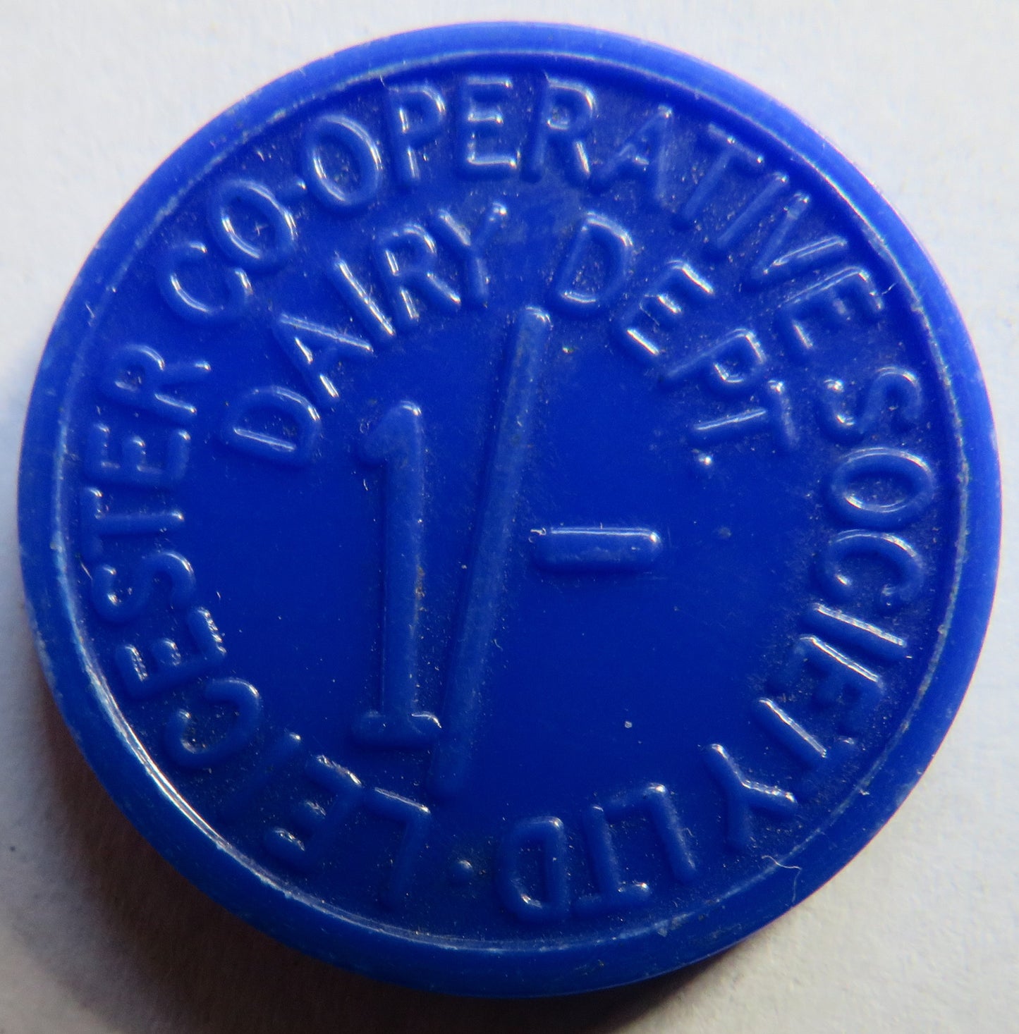 Leicester Cooperative Society Dairy Department 1/- Plastic Token