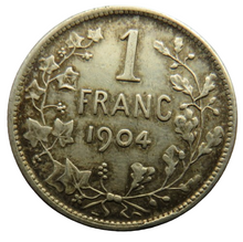 Load image into Gallery viewer, 1904 Belgium Silver One Franc Coin Nice Condition

