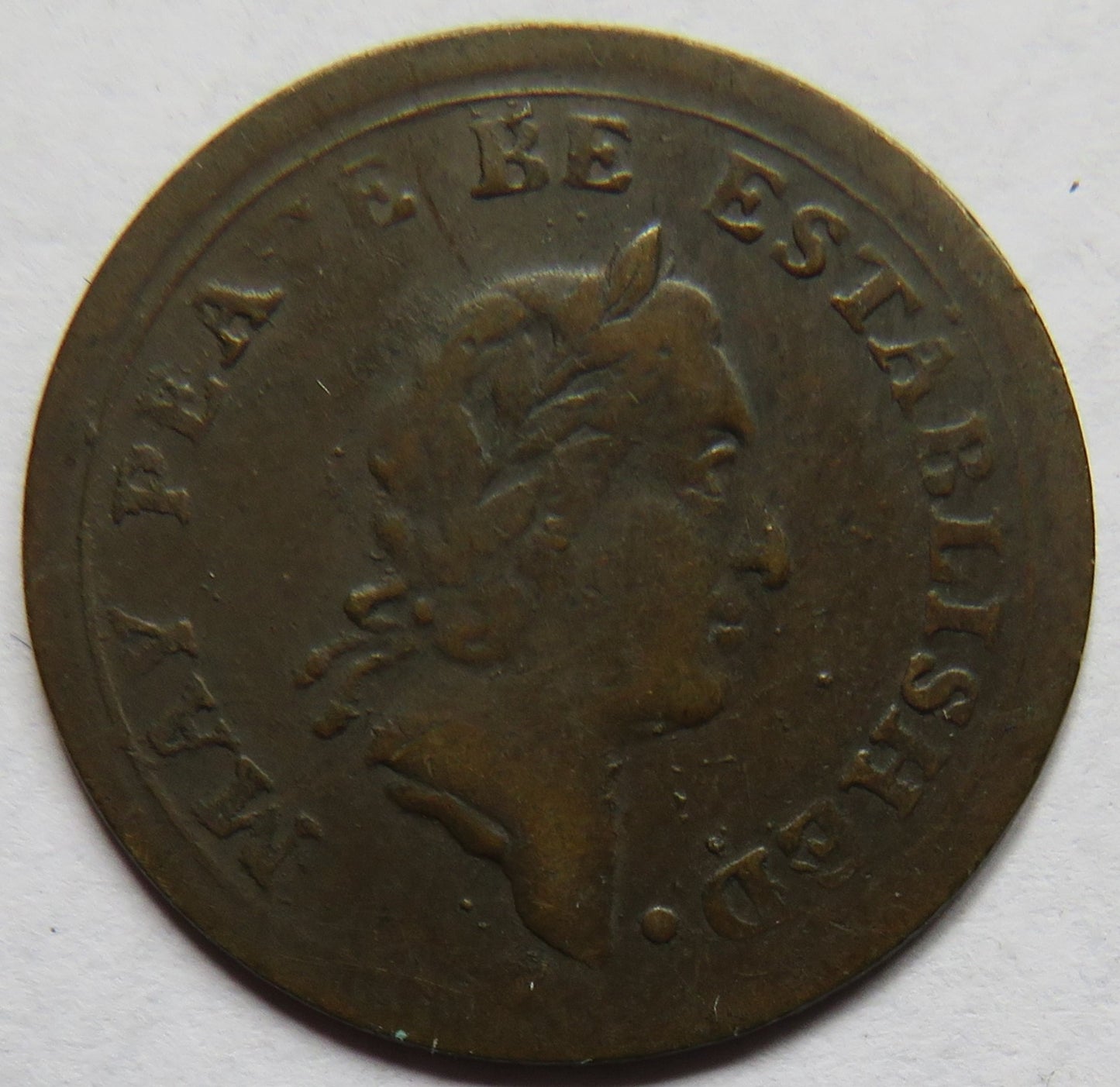 1790's Middlesex Farthing Token - "May Peace Be Established"