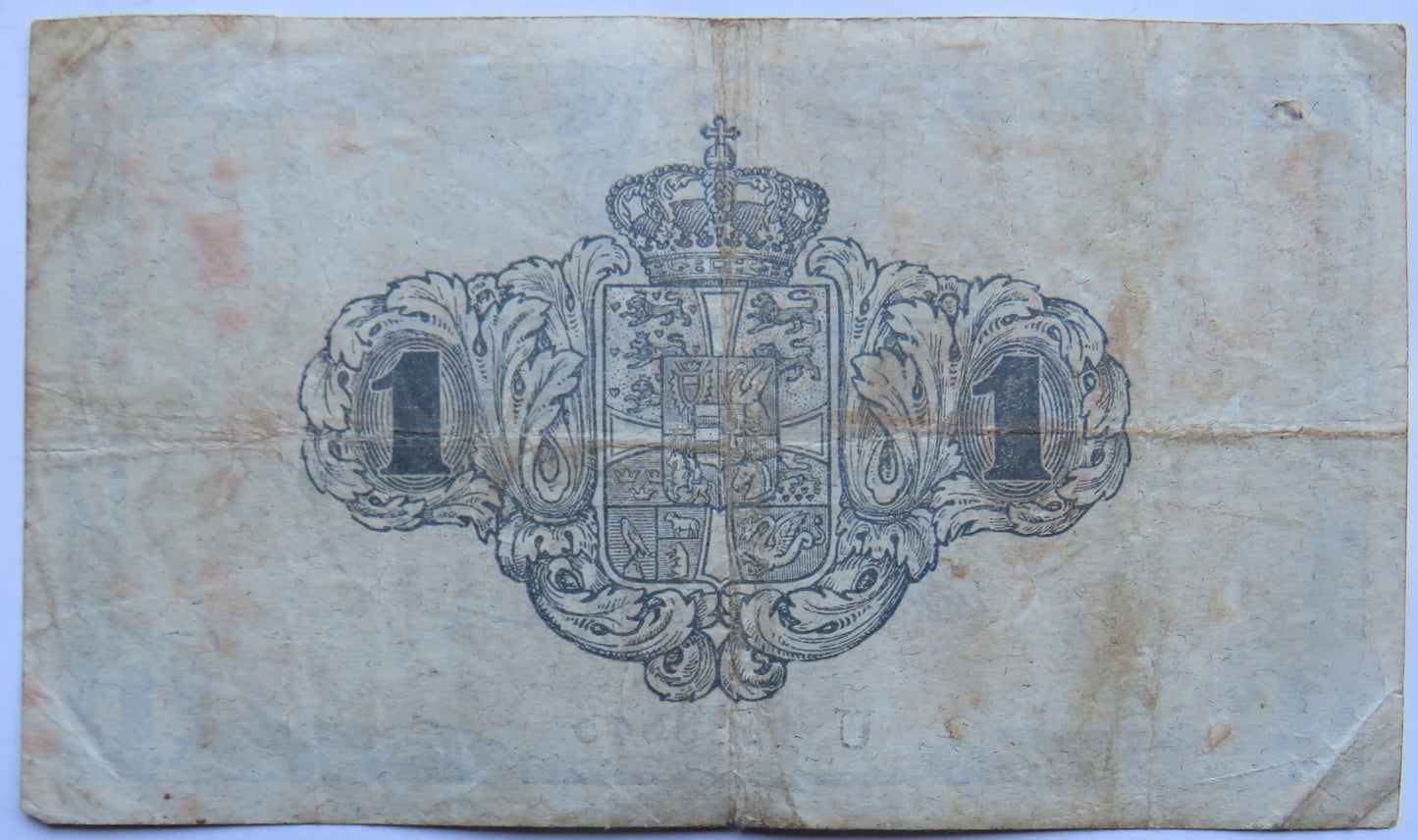 1921 Denmark One Krone Banknote
