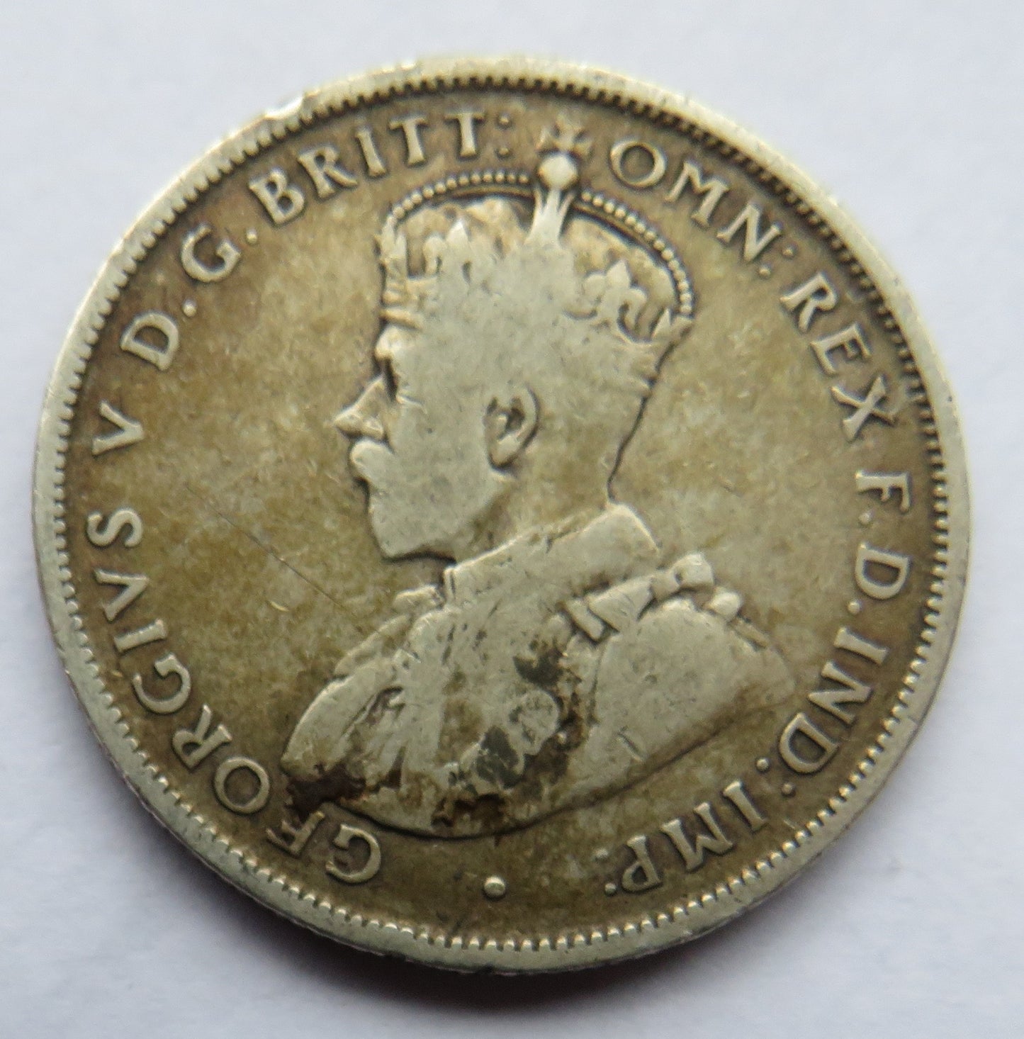 1914 King George V Australia Silver Florin / Two Shillings Coin