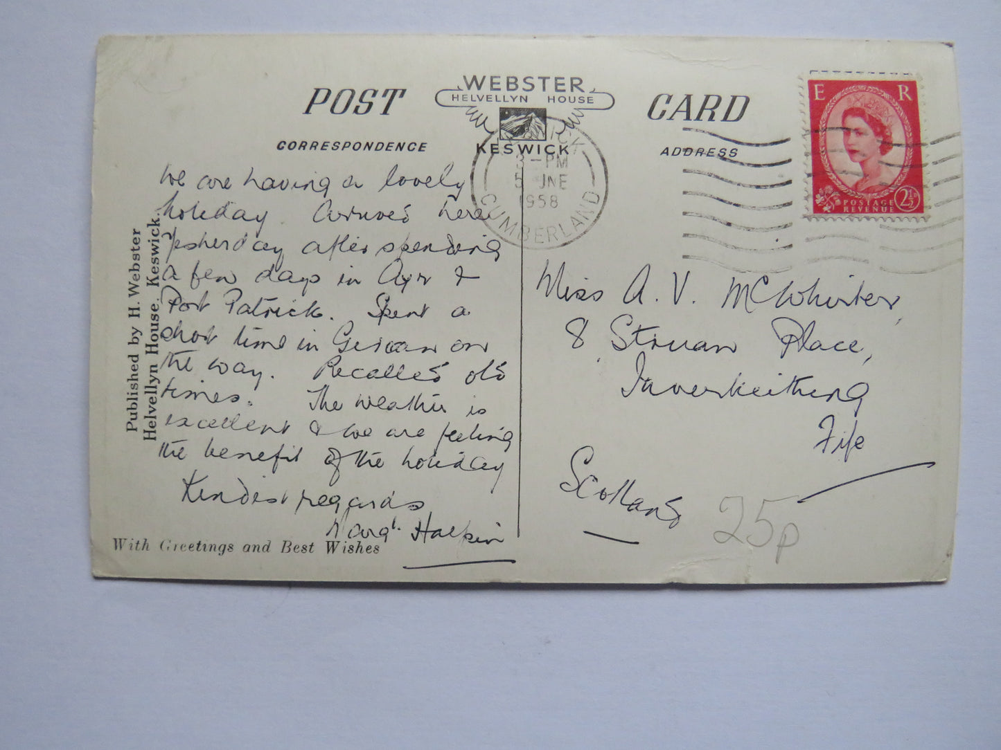 Vintage Postcard of Derwentwater From Ashness Bridge, Keswick