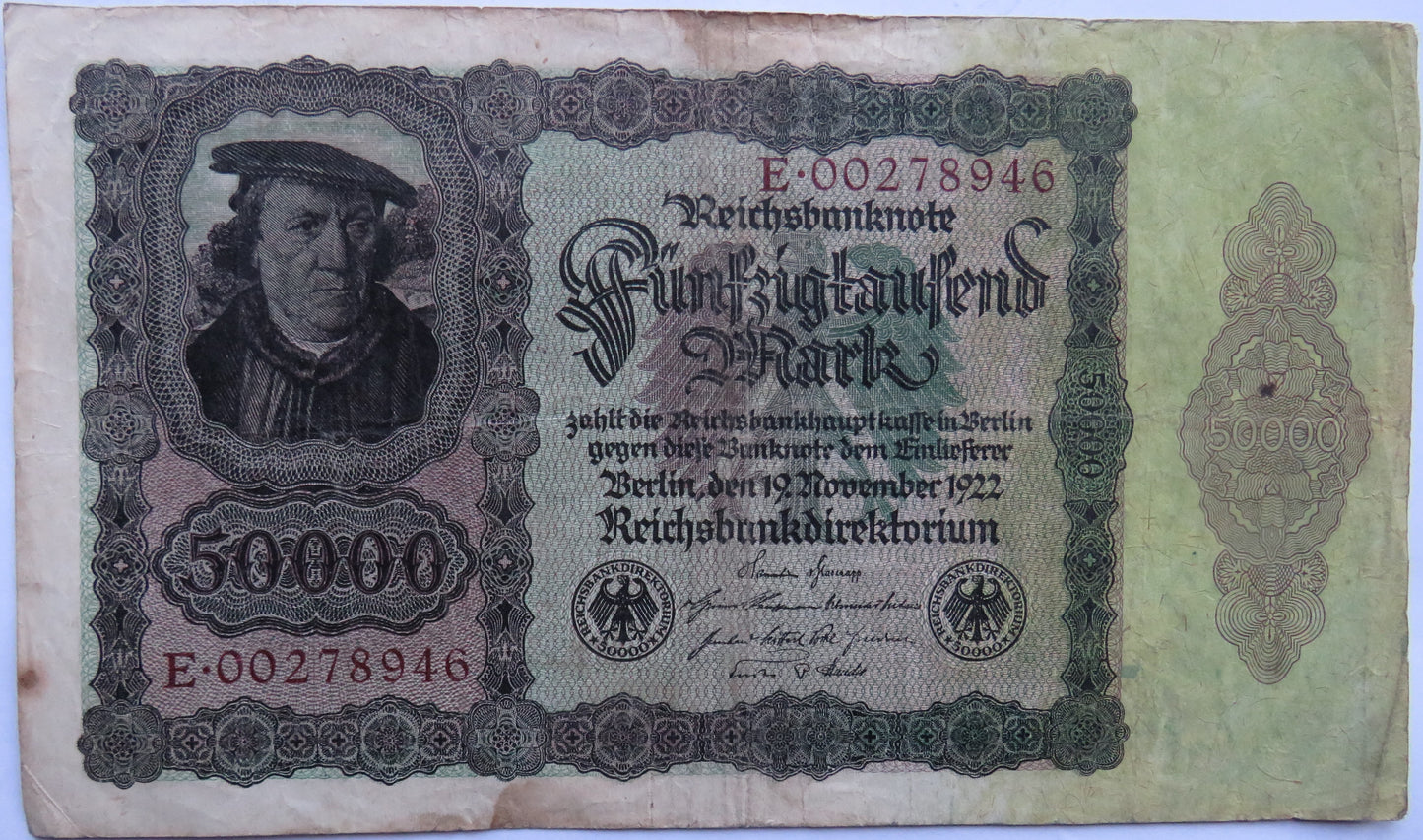 1922 Germany 50000 Mark Banknote
