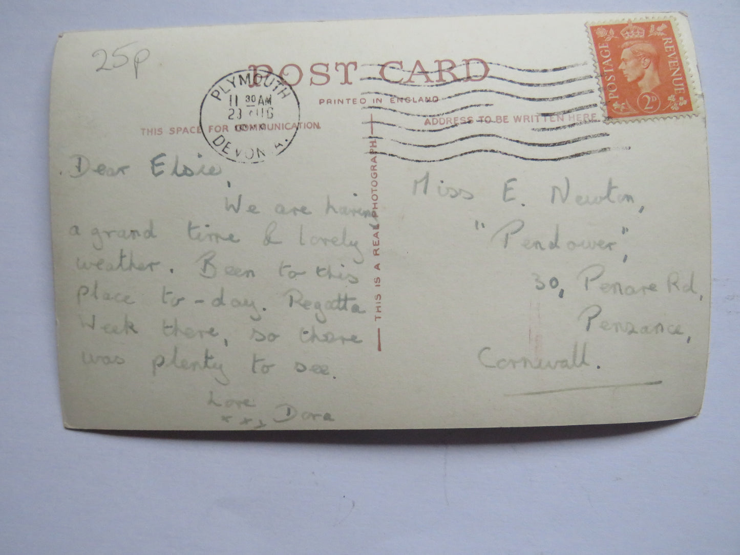 Vintage Postcard of "Good Luck From Torquay"