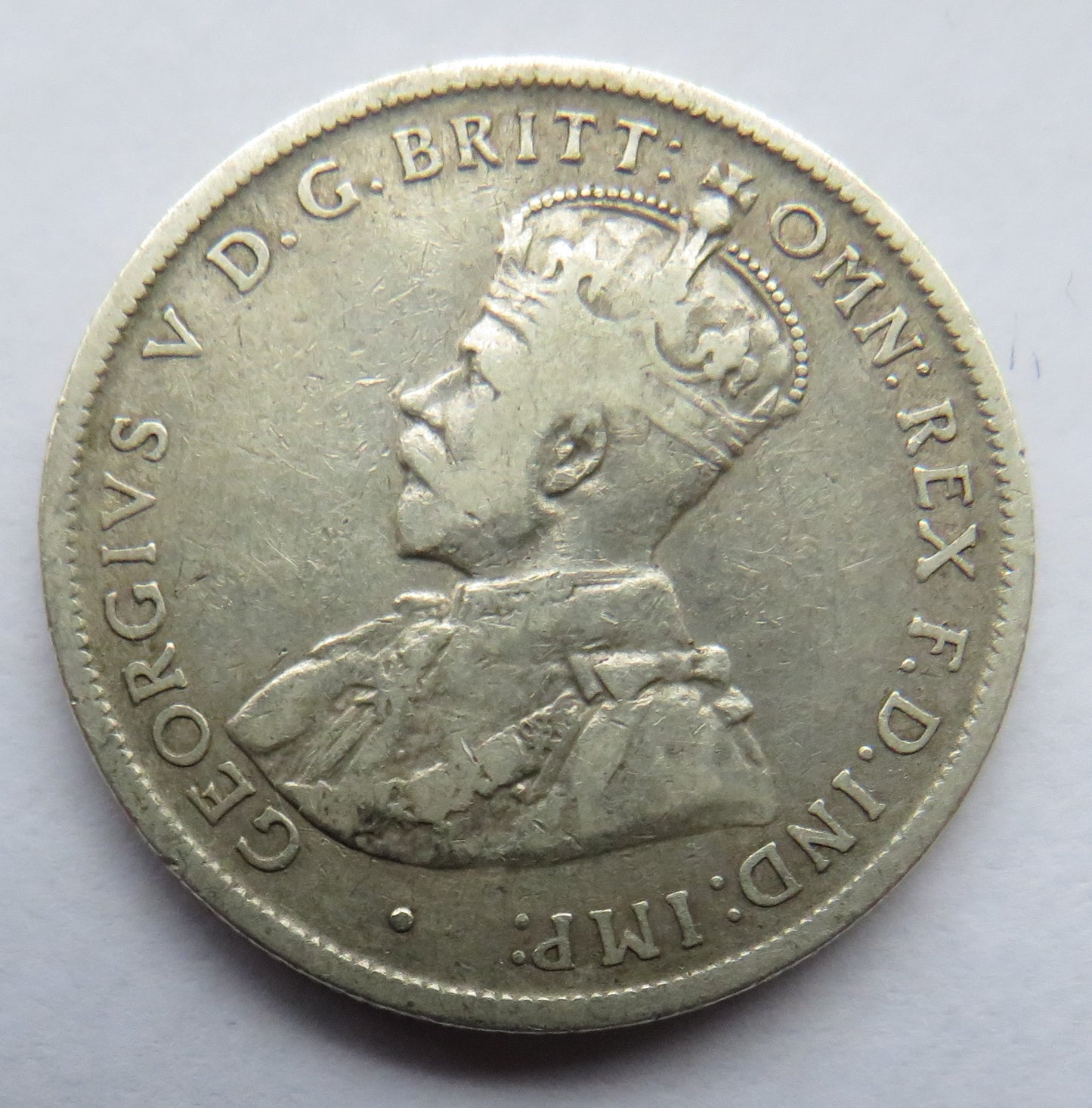 1917-M King George V Australia Silver Florin / Two Shillings Coin