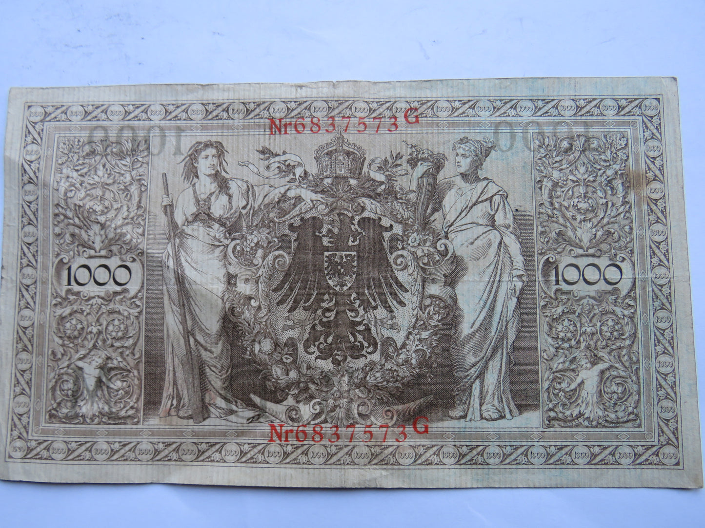 1910 Germany 1000 Mark Banknote