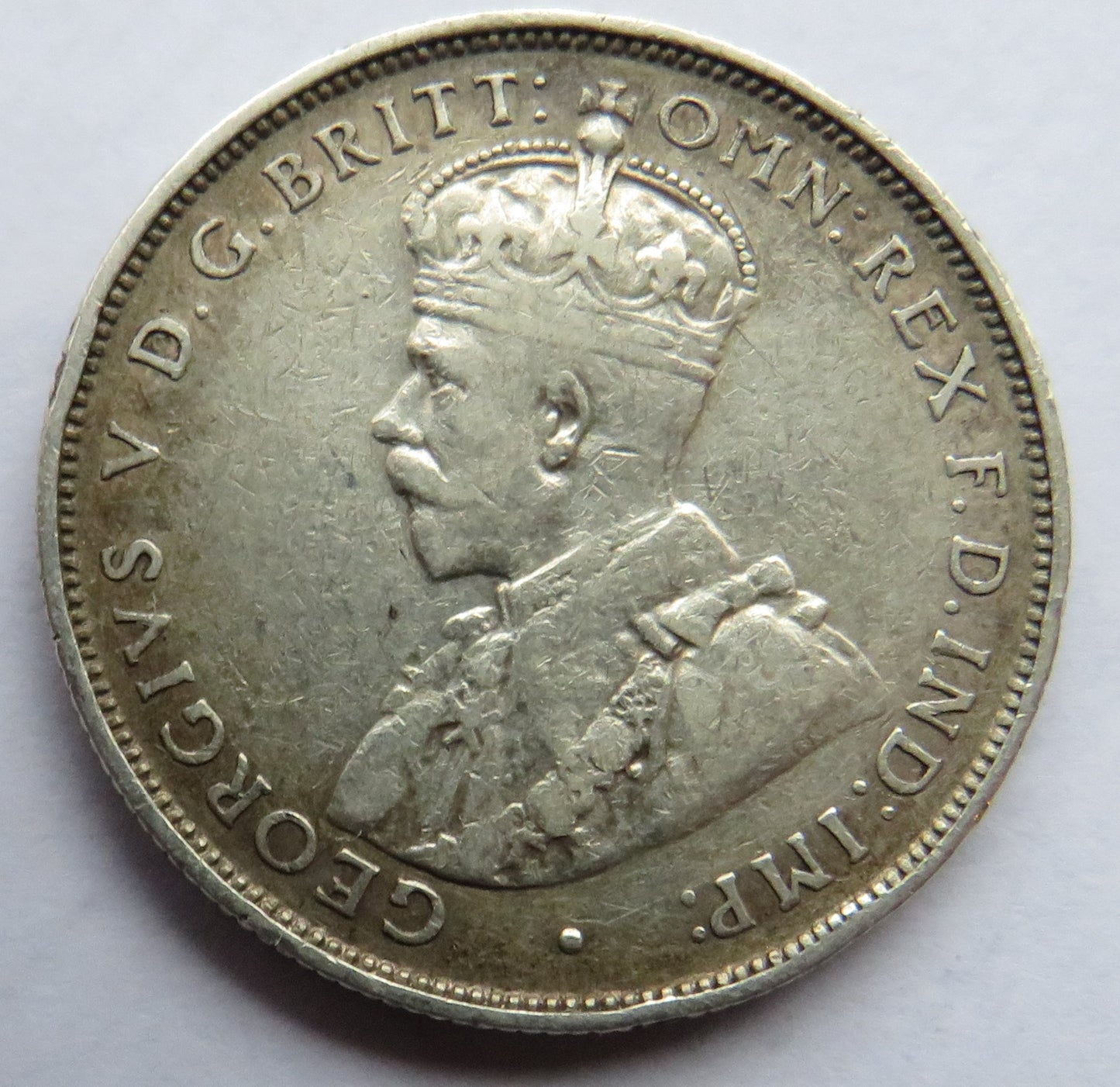1919 King George V Australia Silver Florin / Two Shillings Coin