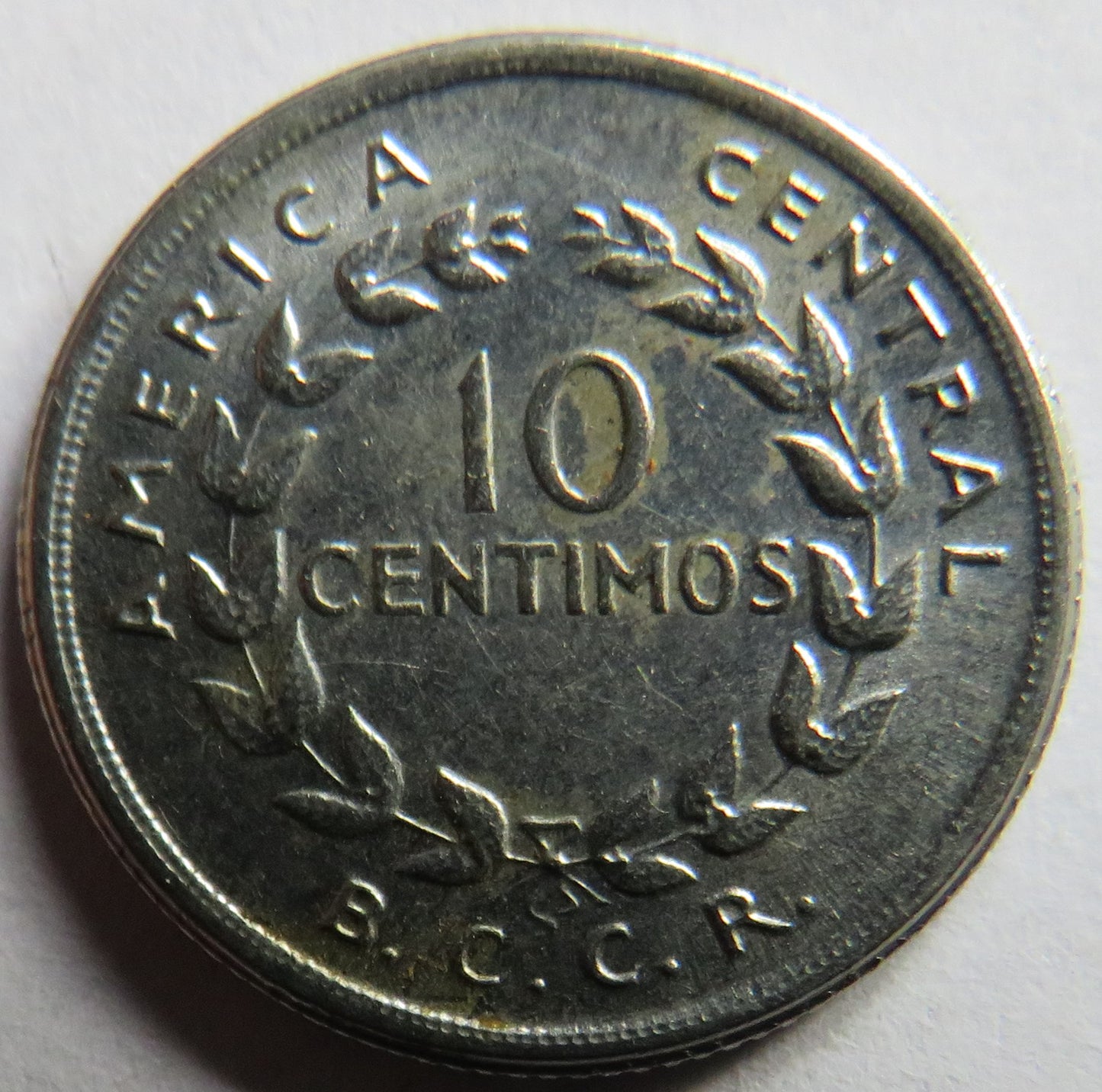 1953 Costa Rica 10 Centimos Coin