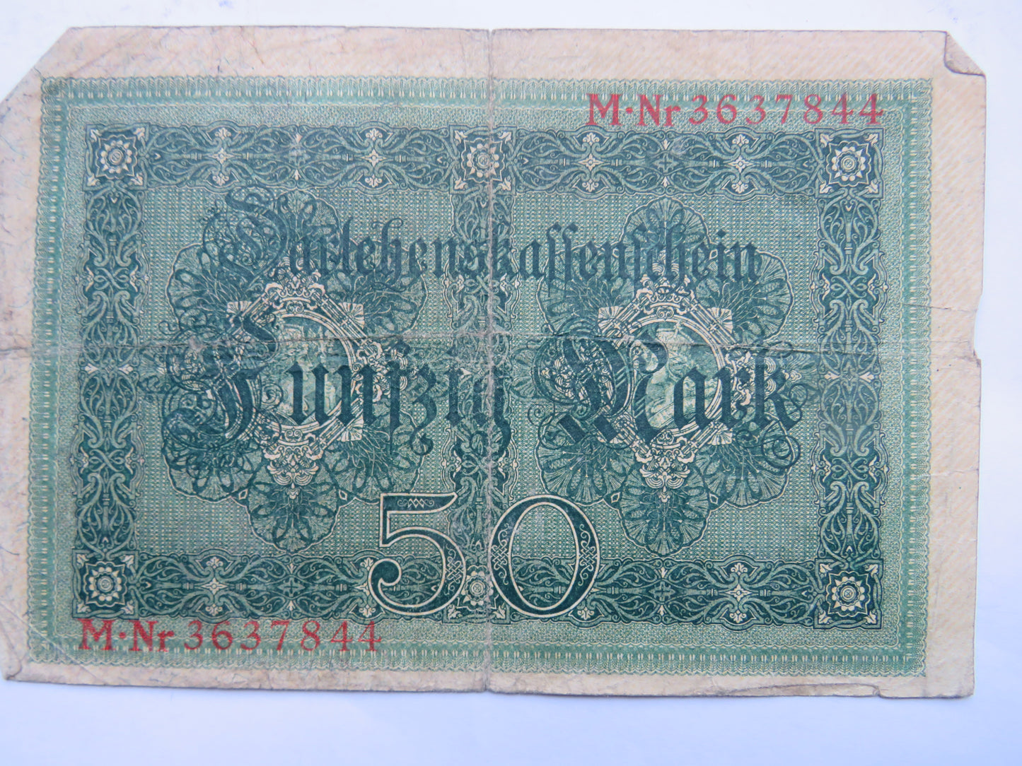 1914 Germany 50 Mark Banknote