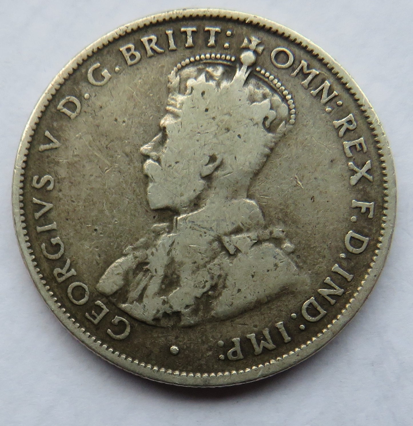 1933 King George V Australia Silver Florin / Two Shillings Coin