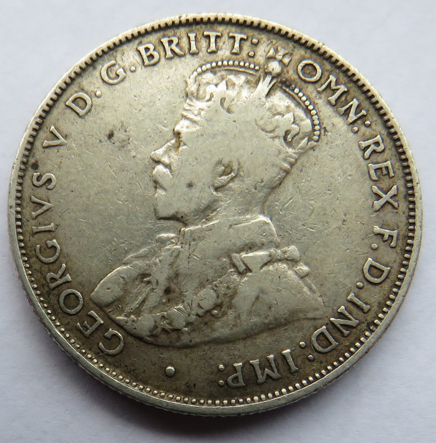 1934 King George V Australia Silver Florin / Two Shillings Coin