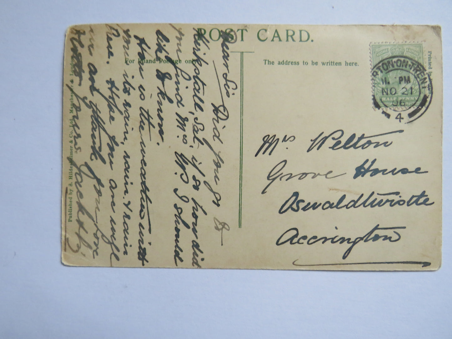 Antique Postcard Of Roche Abbey 1906