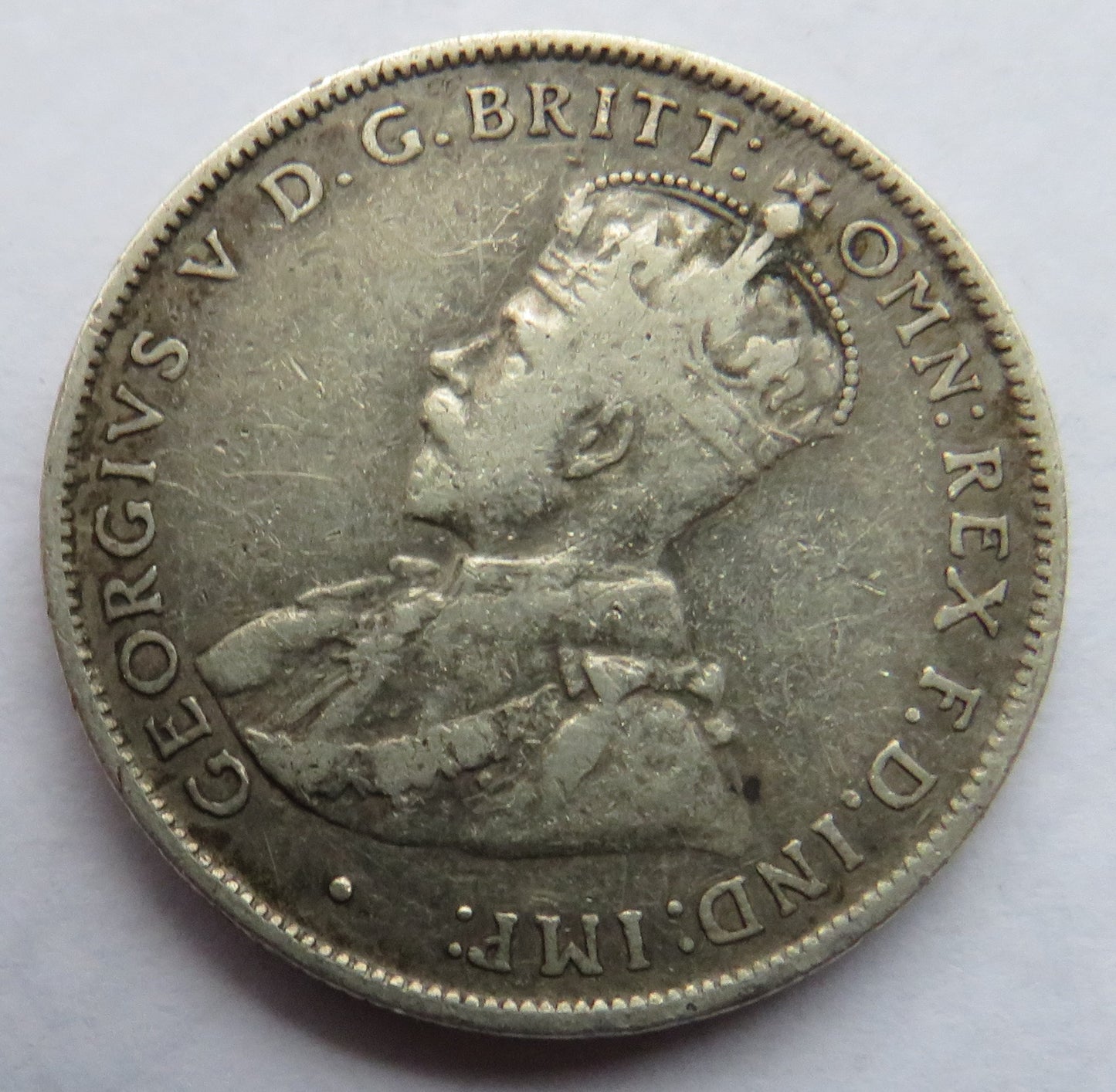 1935 King George V Australia Silver Florin / Two Shillings Coin