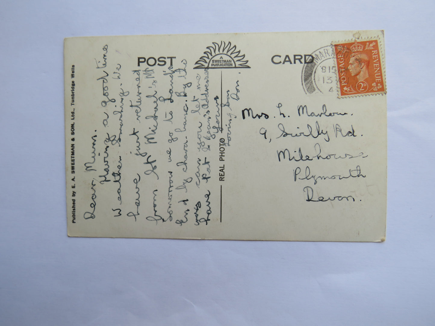 Vintage Postcard of St. Michael's Mount, Low Tide