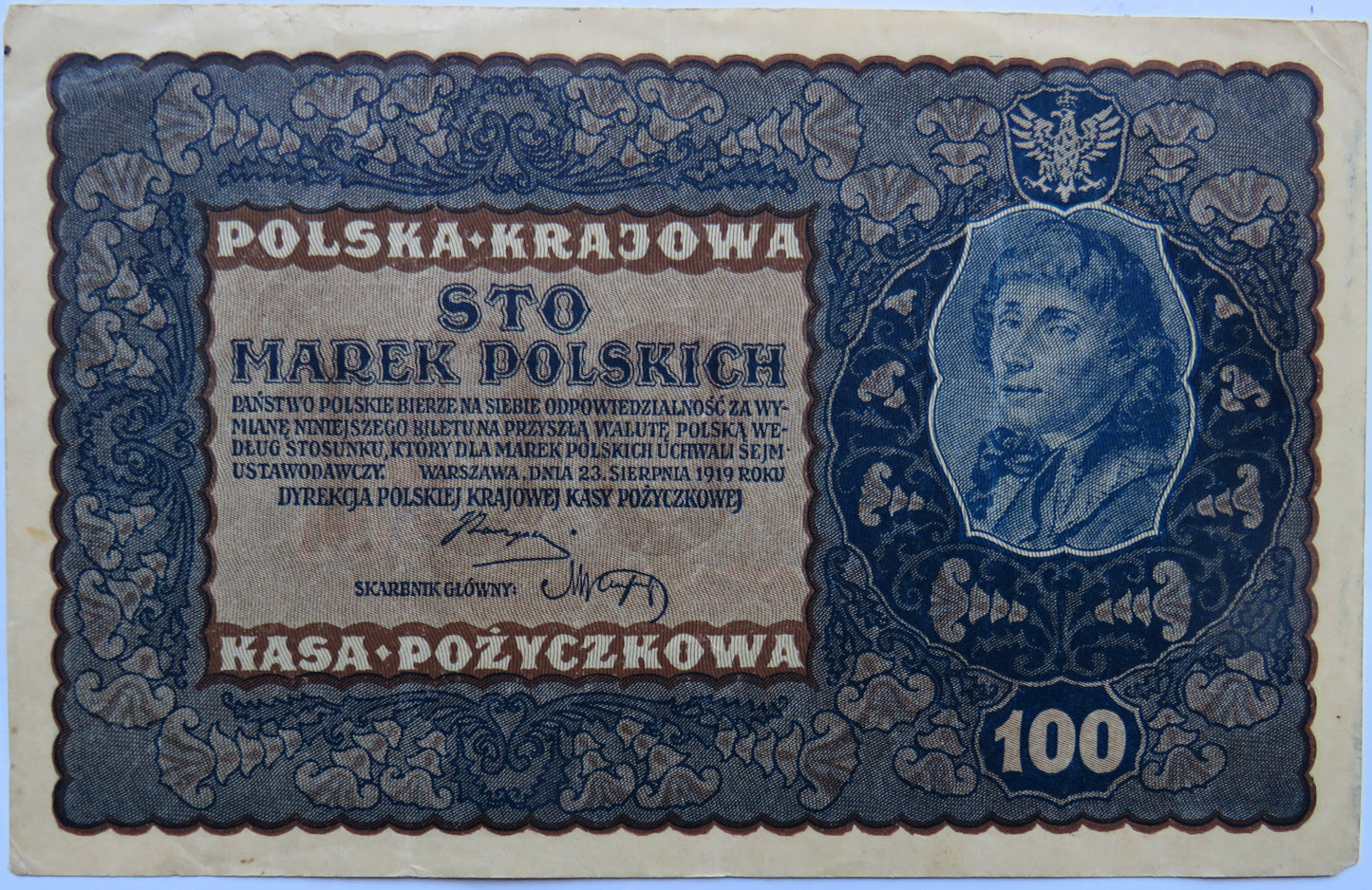 1900 Poland 100 Sto Marek Polskich Banknote