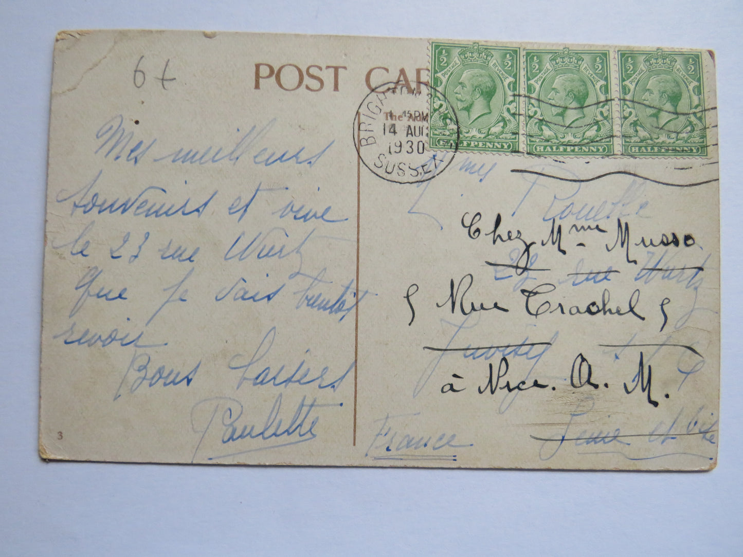 Vintage Postcard Of Sunken Gardens and West Pier Brighton 1930