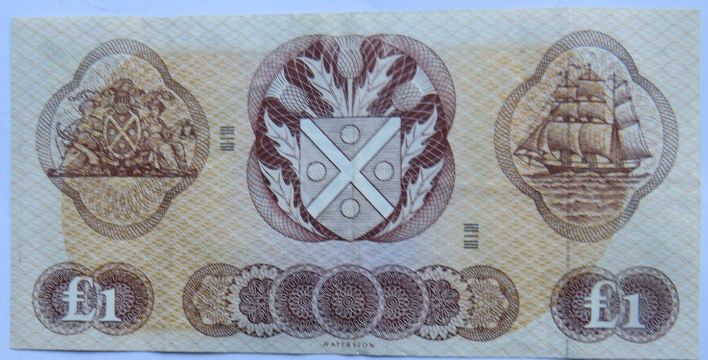 1969 Bank of Scotland £1 One Pound Banknote