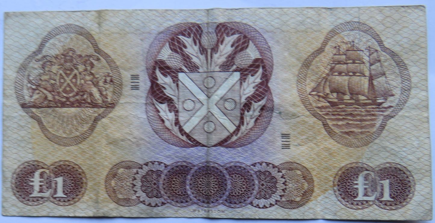 1968 Bank of Scotland £1 One Pound Banknote