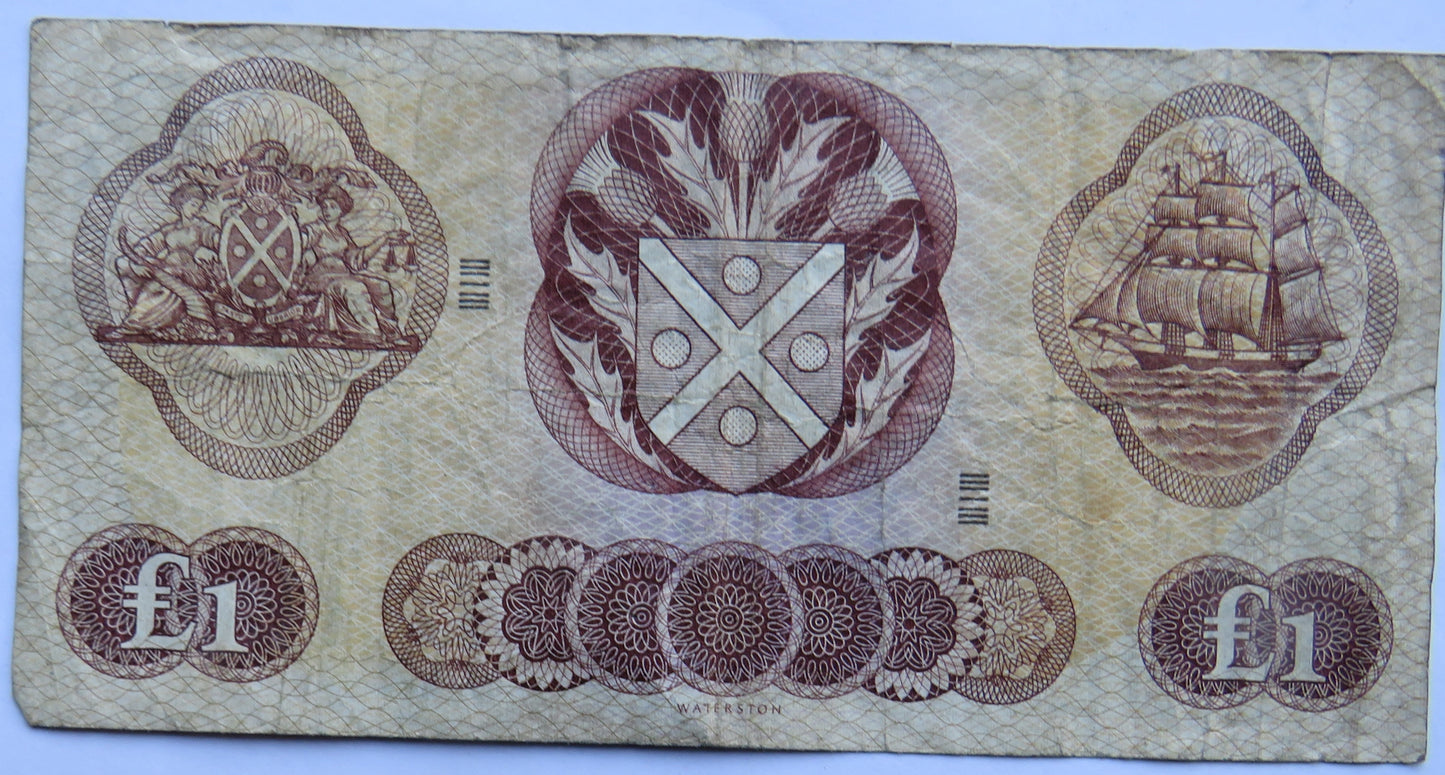 1969 Bank of Scotland £1 One Pound Banknote