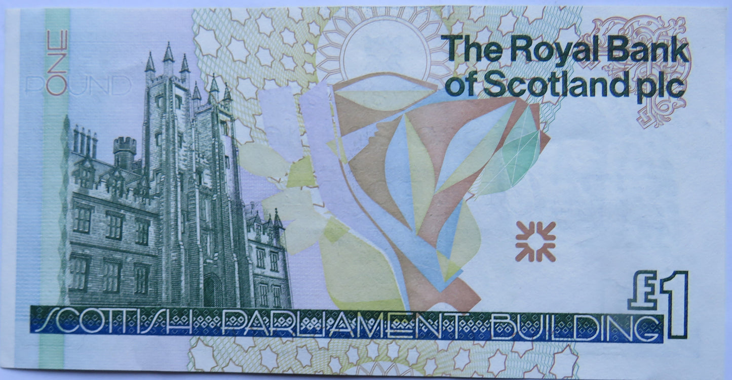 1999 The Royal Bank of Scotland £1 Banknote Scottish Parliament