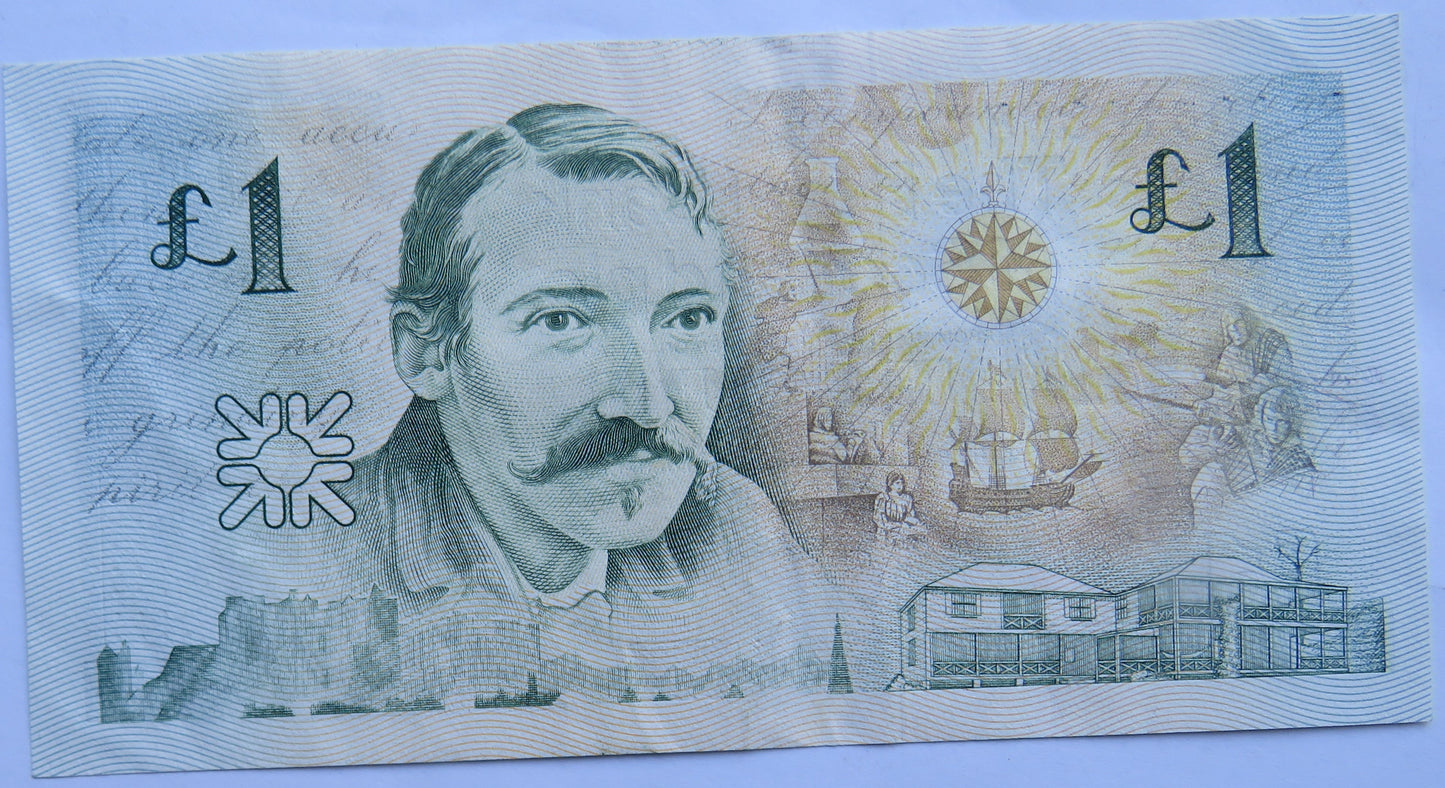 1994 The Royal Bank of Scotland Plc £1 One Pound Note Robert Louis Stevenson