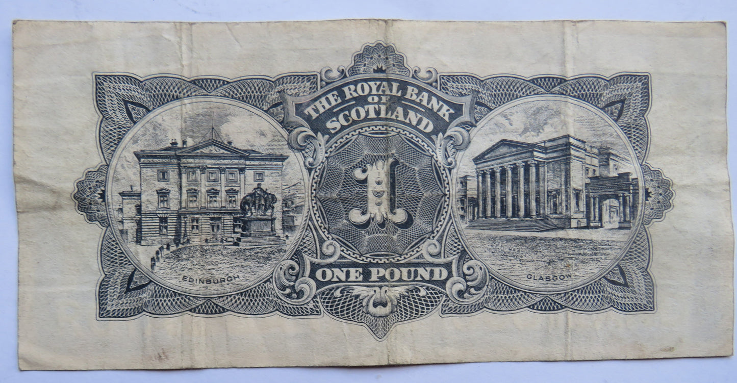 1966 The Royal Bank of Scotland £1 Banknote